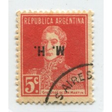 ARGENTINA SERVICIO OFICIAL GJ 247b VARIEDAD SOBRECARGA INVERTIDA RARA ESTAMPILLA SOLO SE CONOCE USADA U$ 43